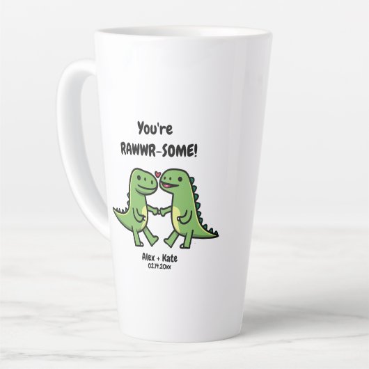 Dinosaurus Valentijnse Latte Mok (Linkerhoek)