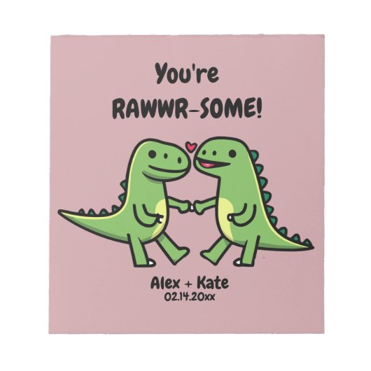 Dinosaurus Valentijnse  Notitieblok (Voorkant)