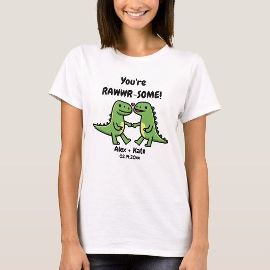 Dinosaurus Valentijnse  T-shirt (Voorkant)