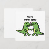 Dinosaurus valentijnskaarten  feestdagenkaart (Voorkant / Achterkant)