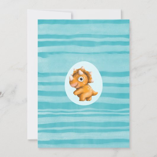 Dinosaurus van het meisje Verjaardag Kaart (Achterkant)