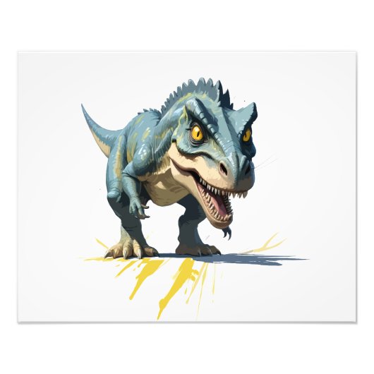 Dinosaurus Vector Grafische Kunst Portret Dierlijk Foto Afdruk (Voorkant)