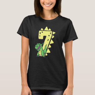 Dinosaurus Verjaardag 7 Jaar Oud Boy Rex 7e Dag Ki T-shirt