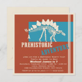 Dinosaurus Verjaardag Avontuur Feest Kaart (Voorkant / Achterkant)