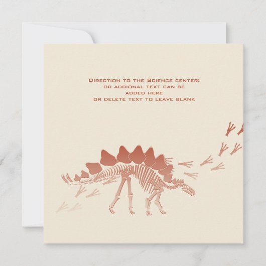 Dinosaurus Verjaardag Avontuur Feest Kaart (Achterkant)