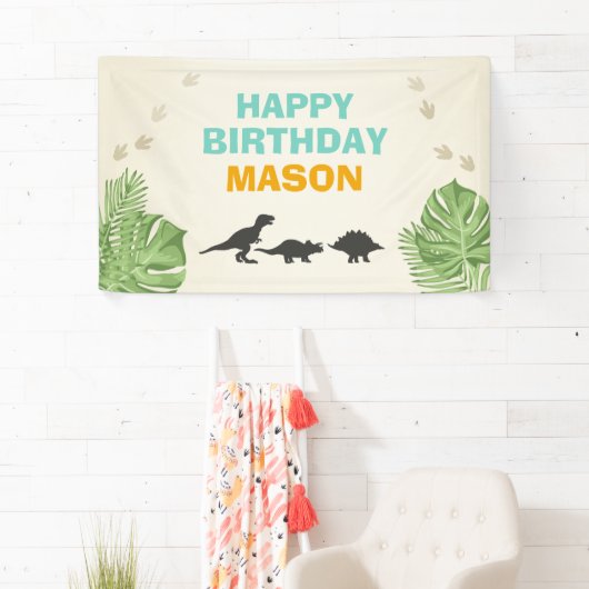 Dinosaurus Verjaardag Banner Dino Party (Insitu)
