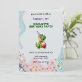 Dinosaurus Verjaardag Bash Gepersonaliseerd Kaart (Staand voorkant)