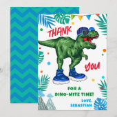 Dinosaurus Verjaardag Bedankkaart (Voorkant / Achterkant)