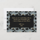 Dinosaurus Verjaardag Bedankkaart Goud (Achterkant)