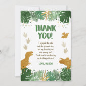 Dinosaurus Verjaardag Bedankt Card Party Boy Dino Kaart (Voorkant)