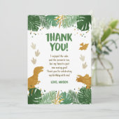 Dinosaurus Verjaardag Bedankt Card Party Boy Dino Kaart (Staand voorkant)