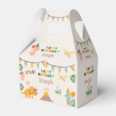 Dinosaurus Verjaardag Boxe – Aangepaste naam Bedankdoosjes (Voorkant Zijde)