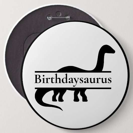 Dinosaurus Verjaardag Button (Voorkant /achterkant)