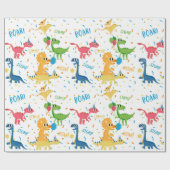 DINOSAURUS VERJAARDAG CADEAUPAPIER (Vlak)