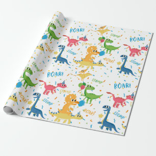 DINOSAURUS VERJAARDAG CADEAUPAPIER