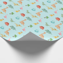 Dinosaurus verjaardag cadeaupapier kinderfeestje