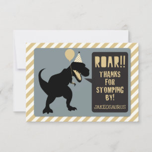 Dinosaurus Verjaardag Dank Je Kaart Goud
