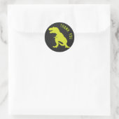 Dinosaurus Verjaardag Dank u Chalkboard Ronde Sticker (Tas)
