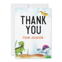 Dinosaurus Verjaardag Dank u kaart