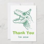 Dinosaurus Verjaardag Dank u kaart (Voorkant)