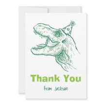 Dinosaurus Verjaardag Dank u kaart