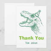 Dinosaurus Verjaardag Dank u kaart (Voorkant / Achterkant)