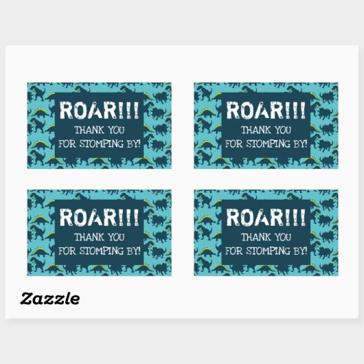 Dinosaurus Verjaardag Dank u Stickers (Vel)