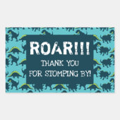Dinosaurus Verjaardag Dank u Stickers (Voorkant)