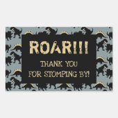 Dinosaurus Verjaardag Dank u Stickers Goud (Voorkant)