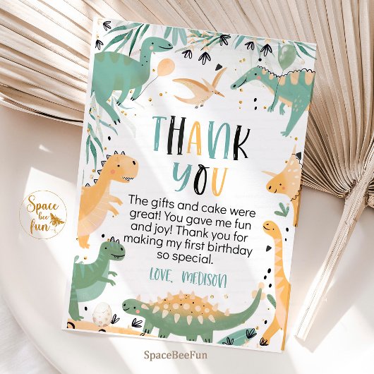 Dinosaurus Verjaardag Drie Rex Dank je Jongen Dino Kaart