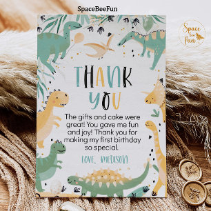 Dinosaurus Verjaardag Drie Rex Dank je Jongen Dino Kaart