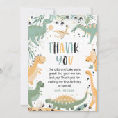 Dinosaurus Verjaardag Drie Rex Dank je Jongen Dino Kaart (Voorkant)