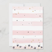 Dinosaurus verjaardag drie rex uitnodiging meisje  (Achterkant)