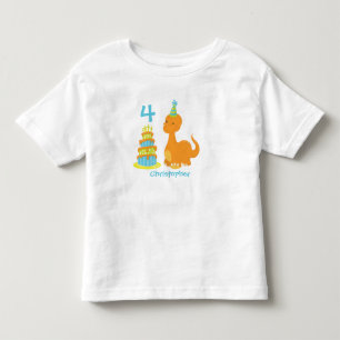 Dinosaurus Verjaardag Gepersonaliseerd Shirt - Din