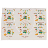 Dinosaurus Verjaardag Gift Bag – Aangepaste naam & Groot Cadeauzakje (Achterkant)