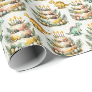 Dinosaurus Verjaardag Inpakpapier