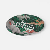 Dinosaurus Verjaardag Kinder Jurassic Trex Papieren Bordje (Gekanteld)