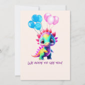 Dinosaurus verjaardag kleurrijk om een explosie el kaart (Achterkant)