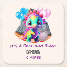 Dinosaurus verjaardag kleurrijk om een explosie el