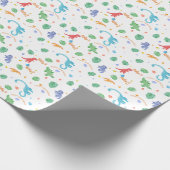Dinosaurus Verjaardag Kleurrijk Schattig Cadeaupapier (Hoek)