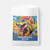 Dinosaurus verjaardag kleurrijke schattig bedankzakje (Voorkant)