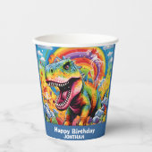 Dinosaurus verjaardag kleurrijke schattig papieren bekers (Voorkant)