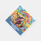 Dinosaurus verjaardag kleurrijke schattig servet (Hoek)