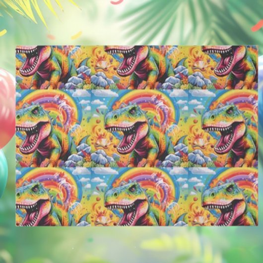 Dinosaurus verjaardag kleurrijke schattig tissuepapier