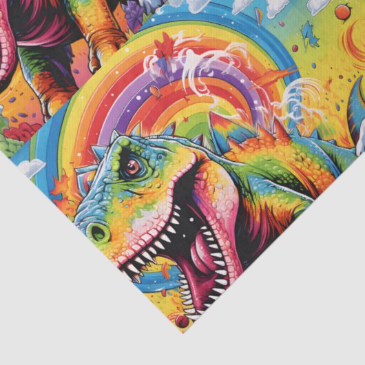 Dinosaurus verjaardag kleurrijke schattig tissuepapier (Detail)