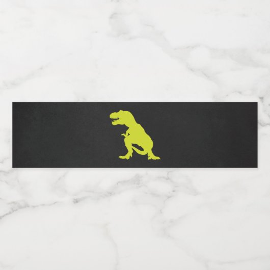 Dinosaurus Verjaardag Modern T Rex Waterfles Etiket (Enkel label)