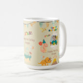 Dinosaurus Verjaardag Mok Gift – Aangepaste Naam & (Voorkant rechts)