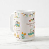 Dinosaurus Verjaardag Mok Gift – Aangepaste Naam & (Voorkant links)