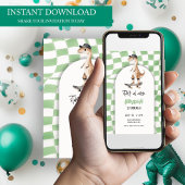 Dinosaurus Verjaardag Retro T Rex Geruit Kaart