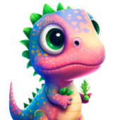 Dinosaurus verjaardag Roze Ronde Button 5,7 Cm